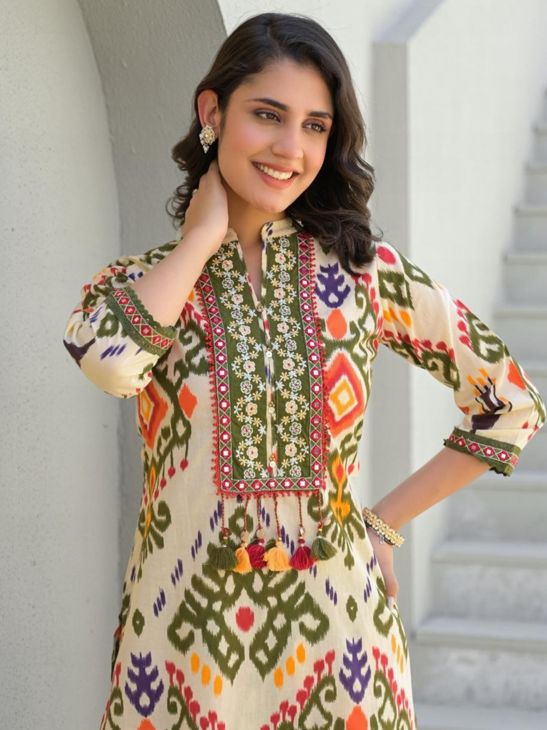 Premium Cotton Ikkat Printed Co-Ord Set