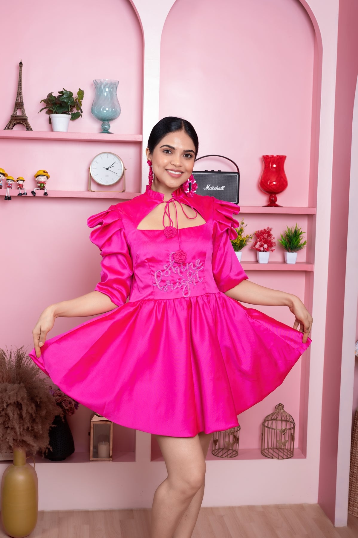 Carina Hot Pink Shine Bright Fit & Flare Dress Carina Hot Pink Shine Bright Fit & Flare Dress