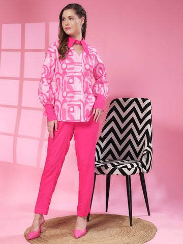 Linen Co-ord set in Pinkie Promise Print
