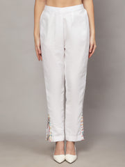 Linen Co-ords Set in White Abstract Print