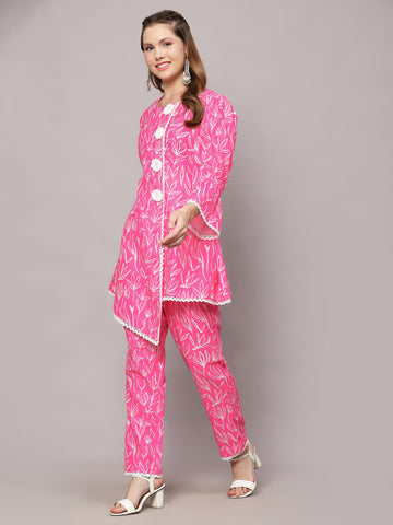 ROME PINK FLORAL PRINT  CO-ORD SET