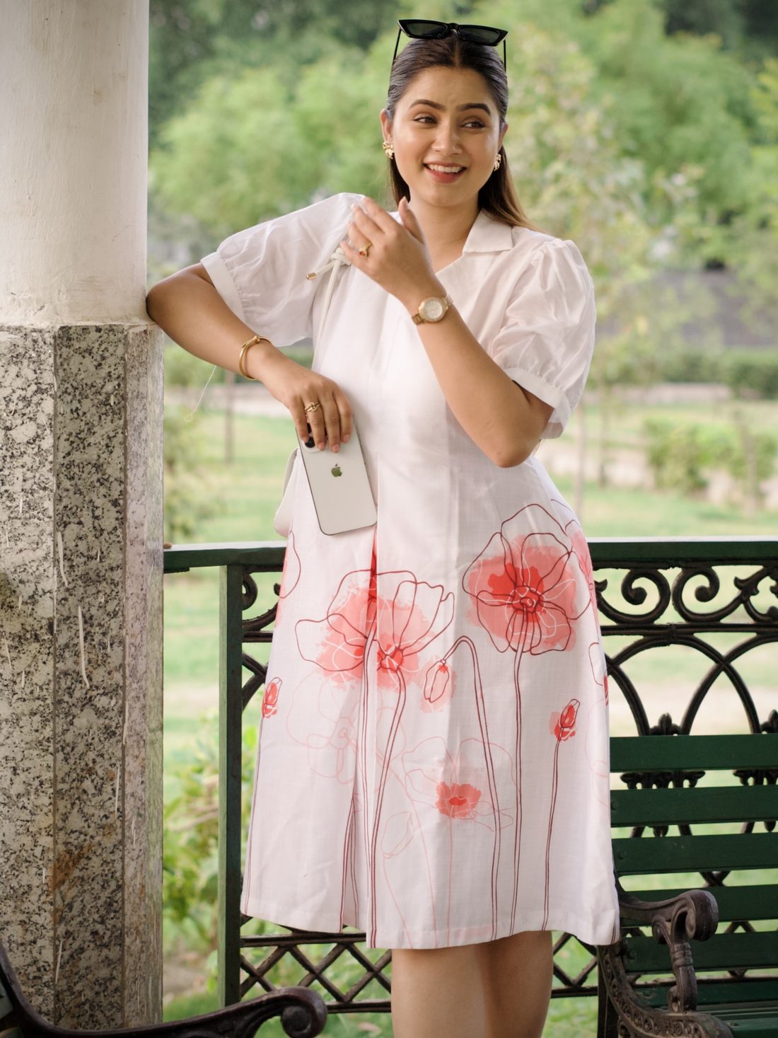 Linen White Midi Dress