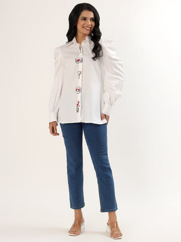White Romanian Cotton Shirt