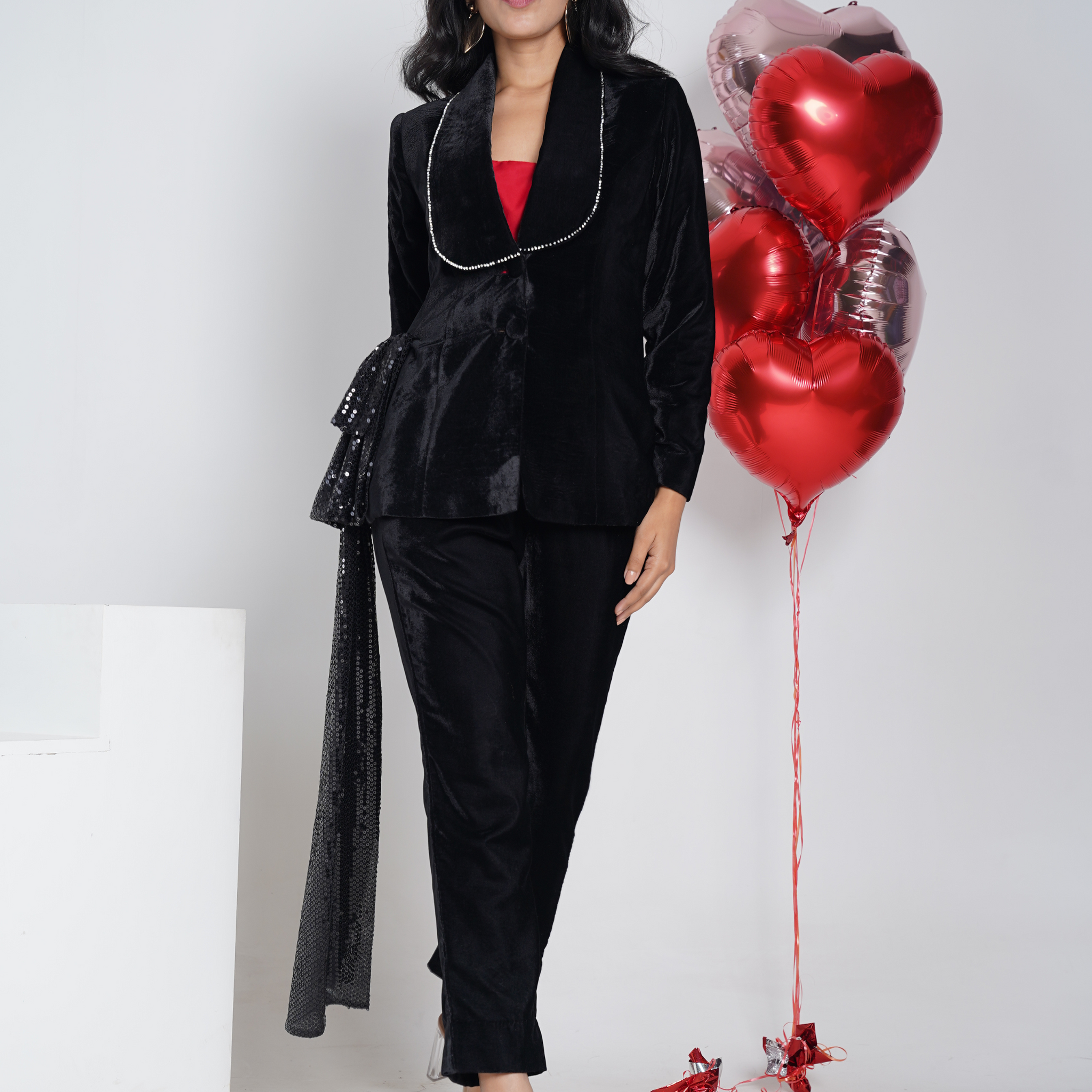 Velvety Affaire Black Coord Set.
