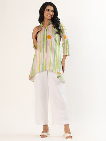 Green wonderland Cotton Linen A-shape  Coord Set