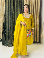 Radha Raman Hand Embroidered Velvet Suit