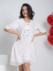 Bowlicious White Sequence Dress