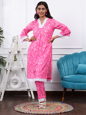 PINK 2 PIECE KURTA SET