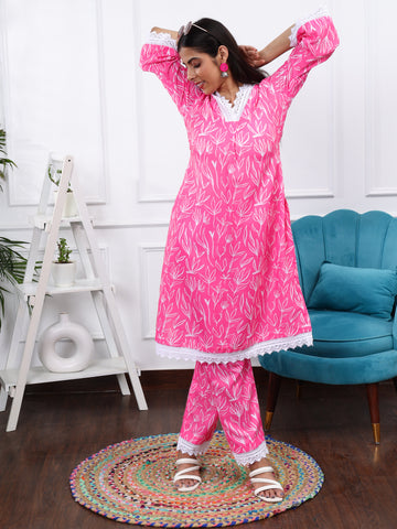 PINK 2 PIECE KURTA SET