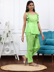 Linen Green Print Co-ords Set