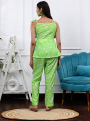 Linen Green Print Co-ords Set