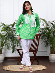 Linen Emerald Green & White Co-ord Set Co-ord Set