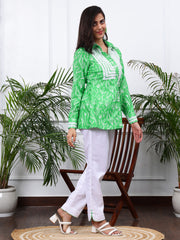 Linen Emerald Green & White Co-ord Set Co-ord Set