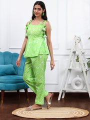 Linen Green Print Co-ords Set