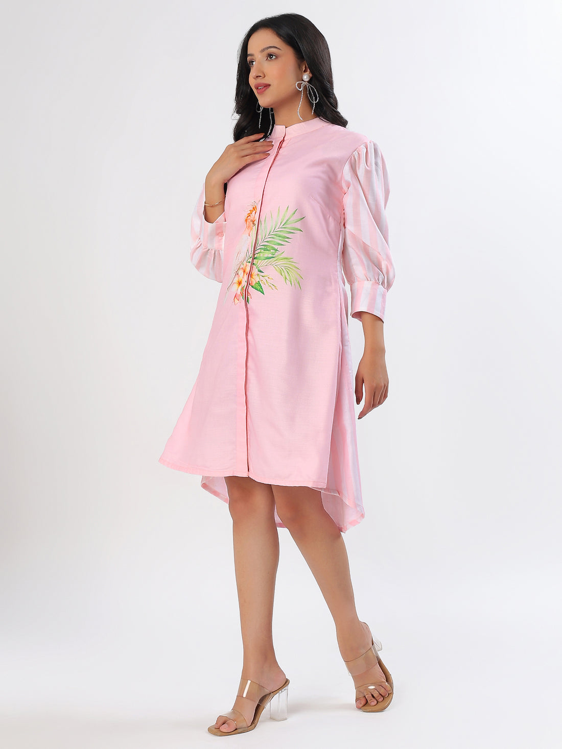 Pink Cockatoo Cotton Linen Dress