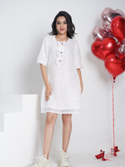 Bowlicious White Sequence Dress