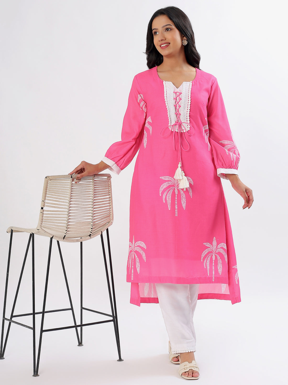 Pink Coconut Affaire Cotton Kurta Set
