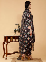 Prisha Black Patola Print Hand Embroidered 3 Piece Suit Set