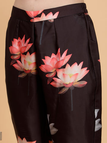 Amayah Black Lotus Embroidered 2 Piece Co-ord Set