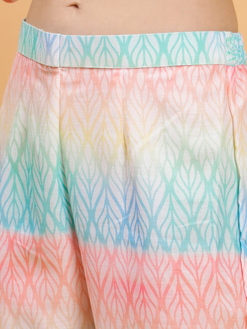 Adhisha Pastel Abstract Print 2 Piece Co-ord Set