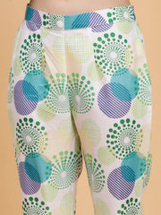 Linen Hrutvi Green Printed Co-ords Set