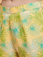 Linen Co-ords Set Gurumeher Yellow Print