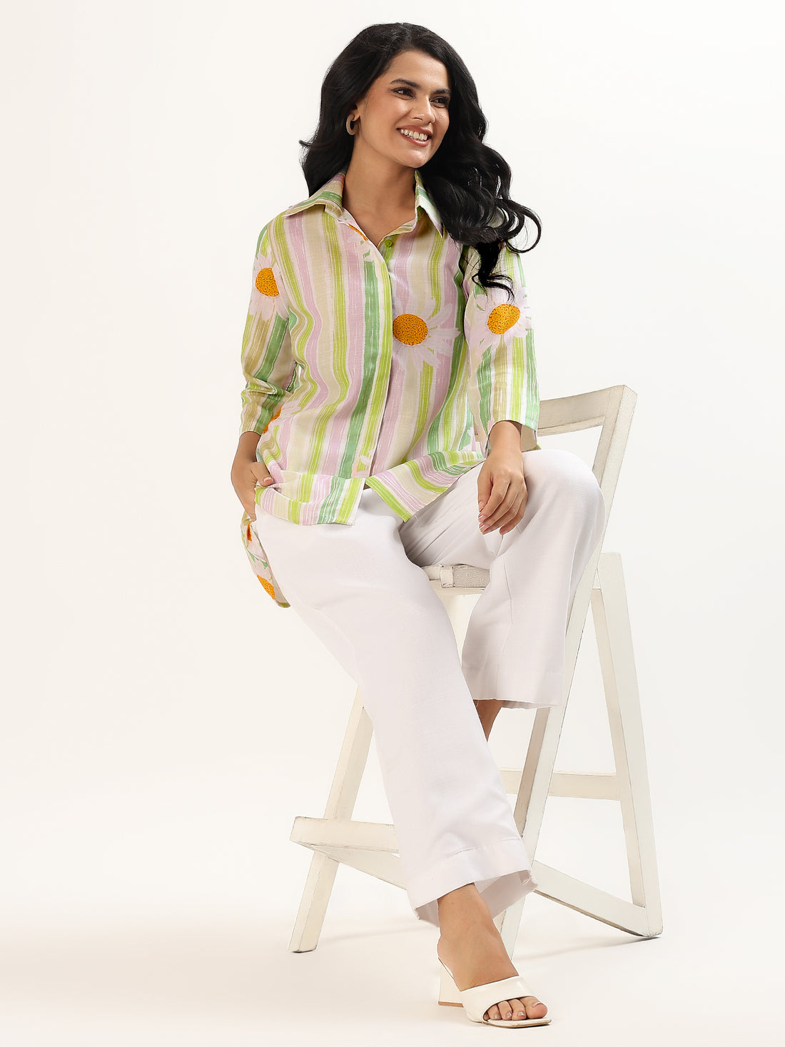 Green wonderland Cotton Linen A-shape  Coord Set
