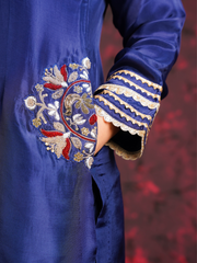 Suruchi Blue Silk Hand Embroidered Suit Set