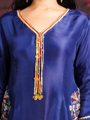 Suruchi Blue Silk Hand Embroidered Suit Set