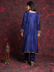 Suruchi Blue Silk Hand Embroidered Suit Set