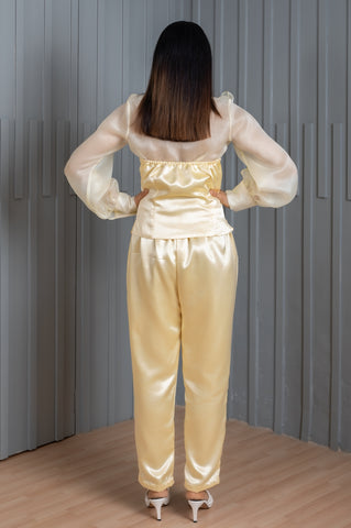 Isle Light Yellow Waistcoat 3 Piece Co-ord Set With Shirt