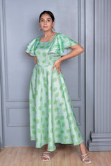 Zarra Green Polka Dot Maxi Dress