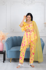 Mayra Yellow Tie & Dye Suit Set