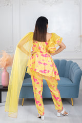 Mayra Yellow Tie & Dye Suit Set