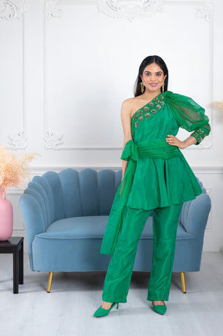 Miraya Emerald Green 2 Piece Co-ord Set