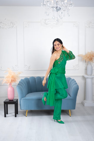 Miraya Emerald Green 2 Piece Co-ord Set