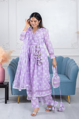 Siya Lavender Lotus 3 Piece Suit Set