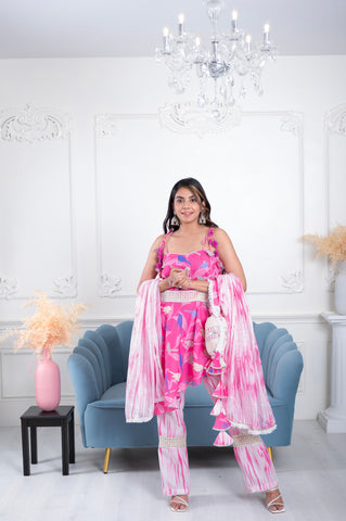 Pankh Pink Gota 3 Piece Suit Set