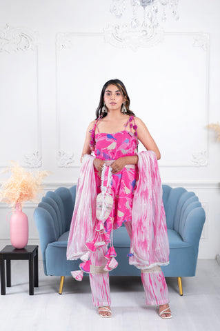 Pankh Pink Gota 3 Piece Suit Set