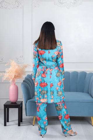 Seona Blue Pichwai 2 Piece Co-ord Set