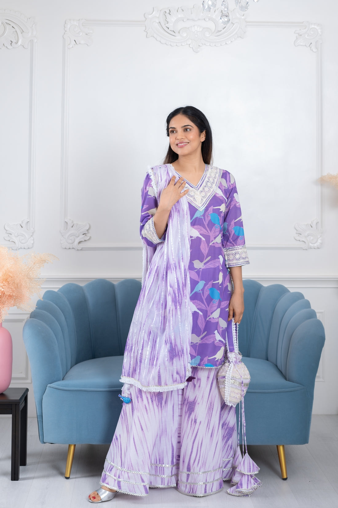 Panchi Purple 3 Piece Suit Set