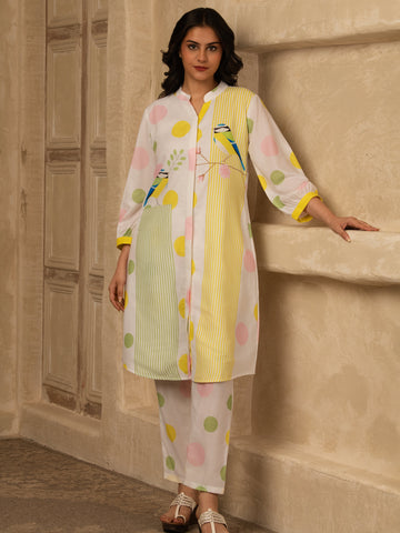 Polka dot fun Cotton Kurta Set