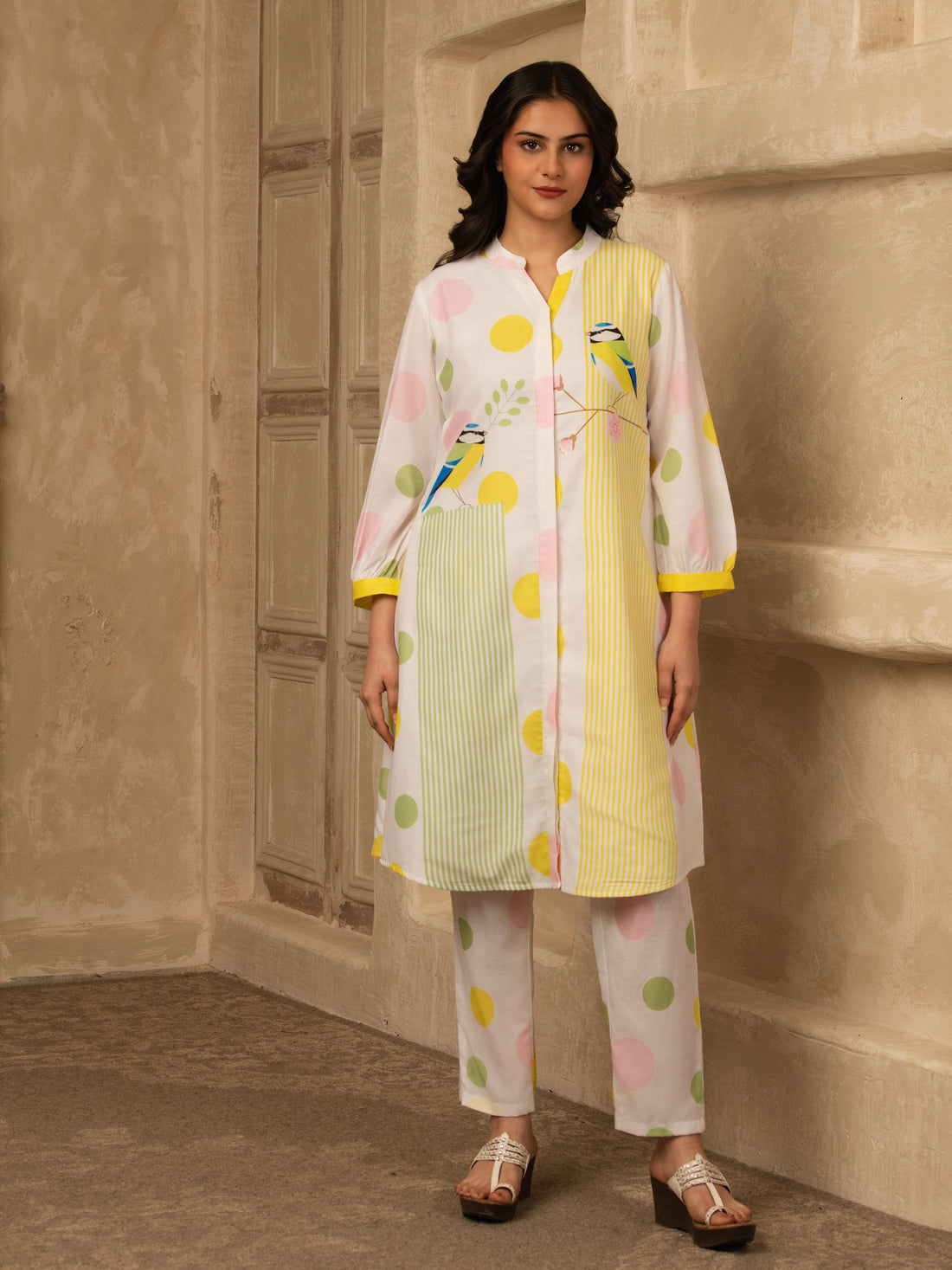 Polka dot fun Cotton Kurta Set