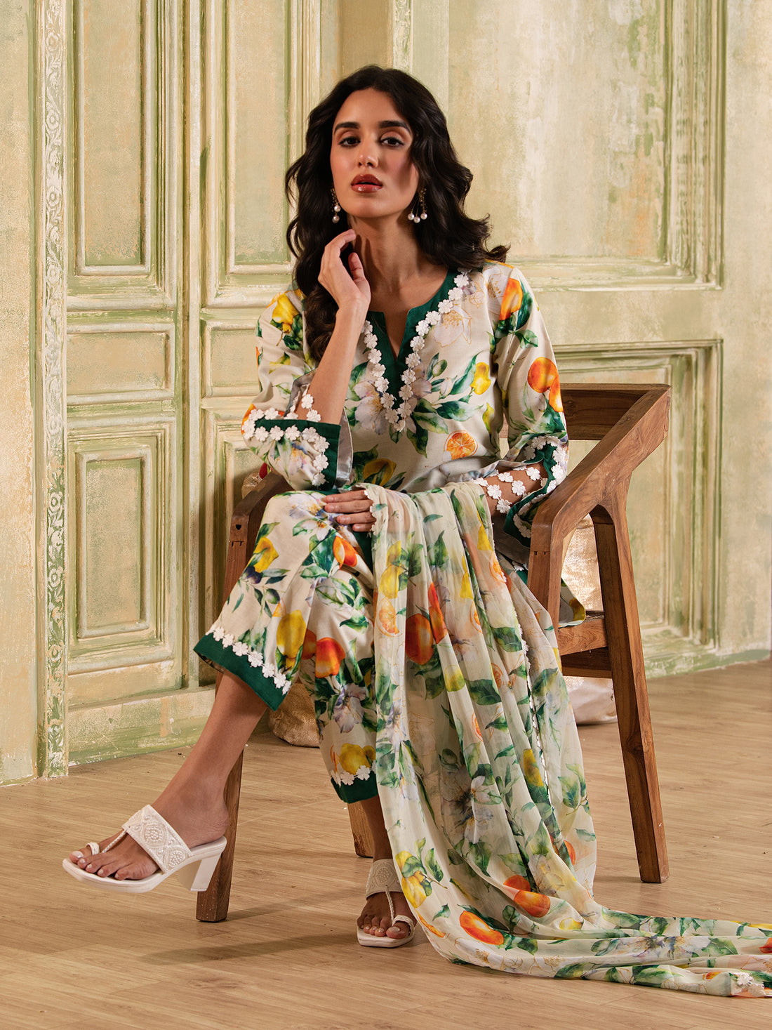 Nimbu Soda Floral print Cotton Suit set