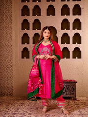 Kamal Pink Silk Hand Embroidered Suit Set