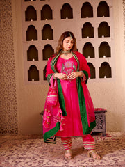 Kamal Pink Silk Hand Embroidered Suit Set