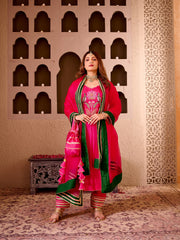 Kamal Pink Silk Hand Embroidered Suit Set