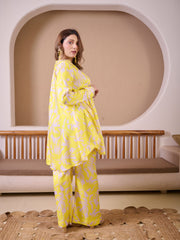 Lemonade Cotton Satin Hand Embroidered Co-ord Set