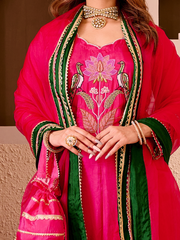 Kamal Pink Silk Hand Embroidered Suit Set