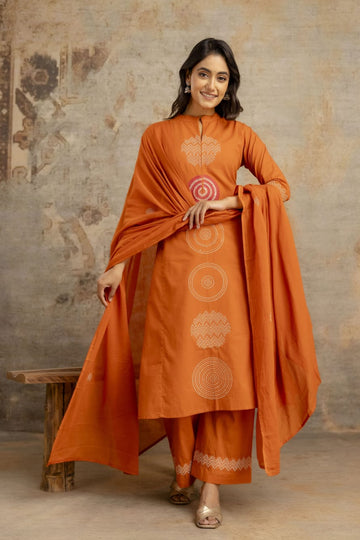 Premium Cotton Kurta Set with Embroidery Work
